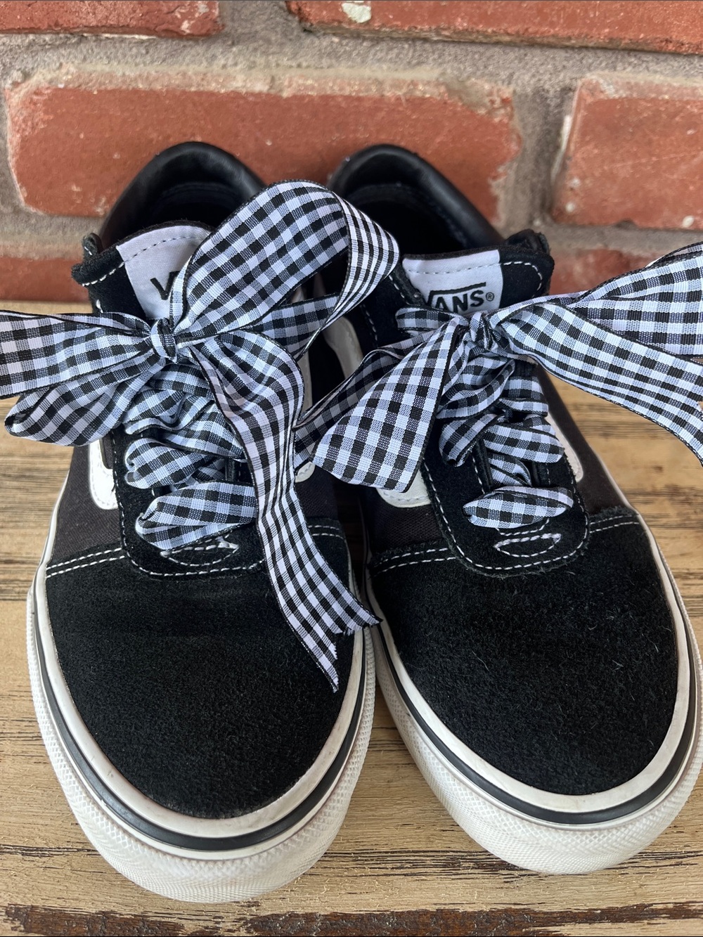 Vans Black & White Checker Ribbon Old Skool Sneakers